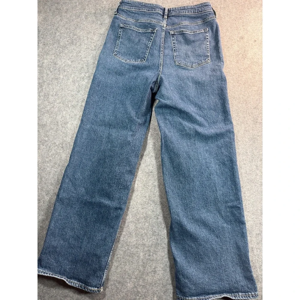Lot Of 2 Free Assembly Jeans Womens 12 Blue Denim Preppy High Rise Straight Leg - Picture 2 of 8